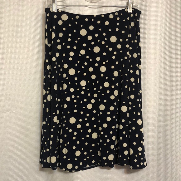 London times blue and cream polkadot skirt - Picture 1 of 2